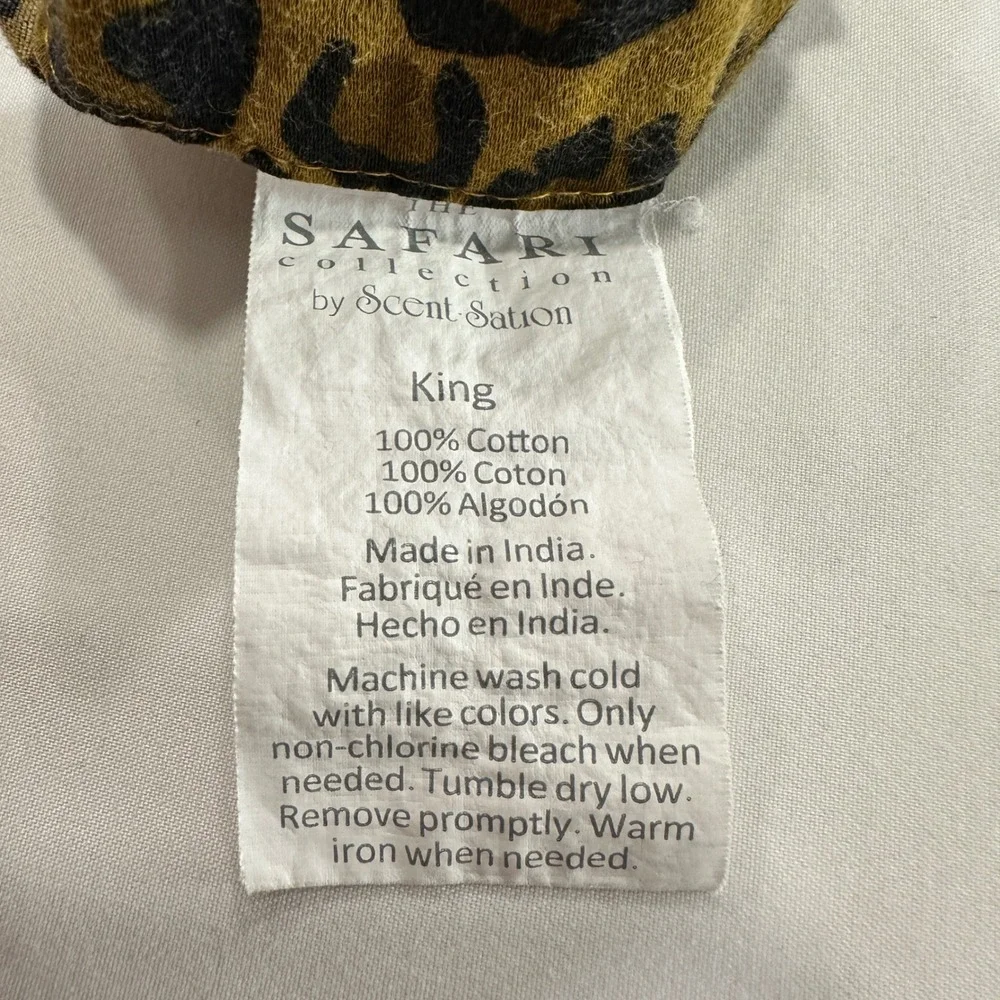 The Safari Collection Leopard Print Flat Sheet King Tan Black Cotton Maximalist